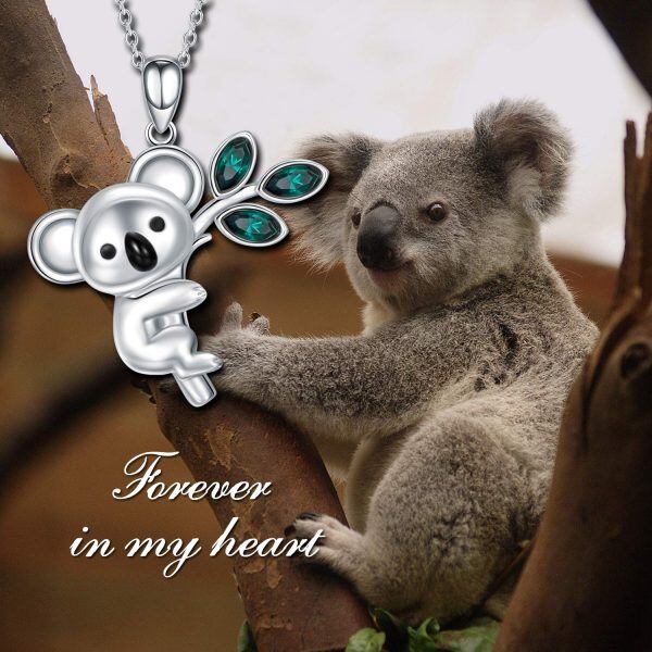 Sterling Silver Koala Pendant Necklace-3