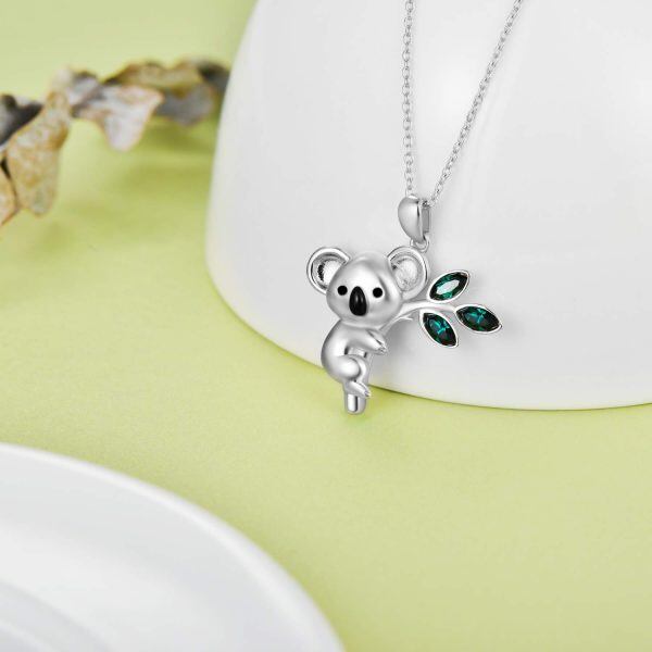 Sterling Silver Koala Pendant Necklace-4