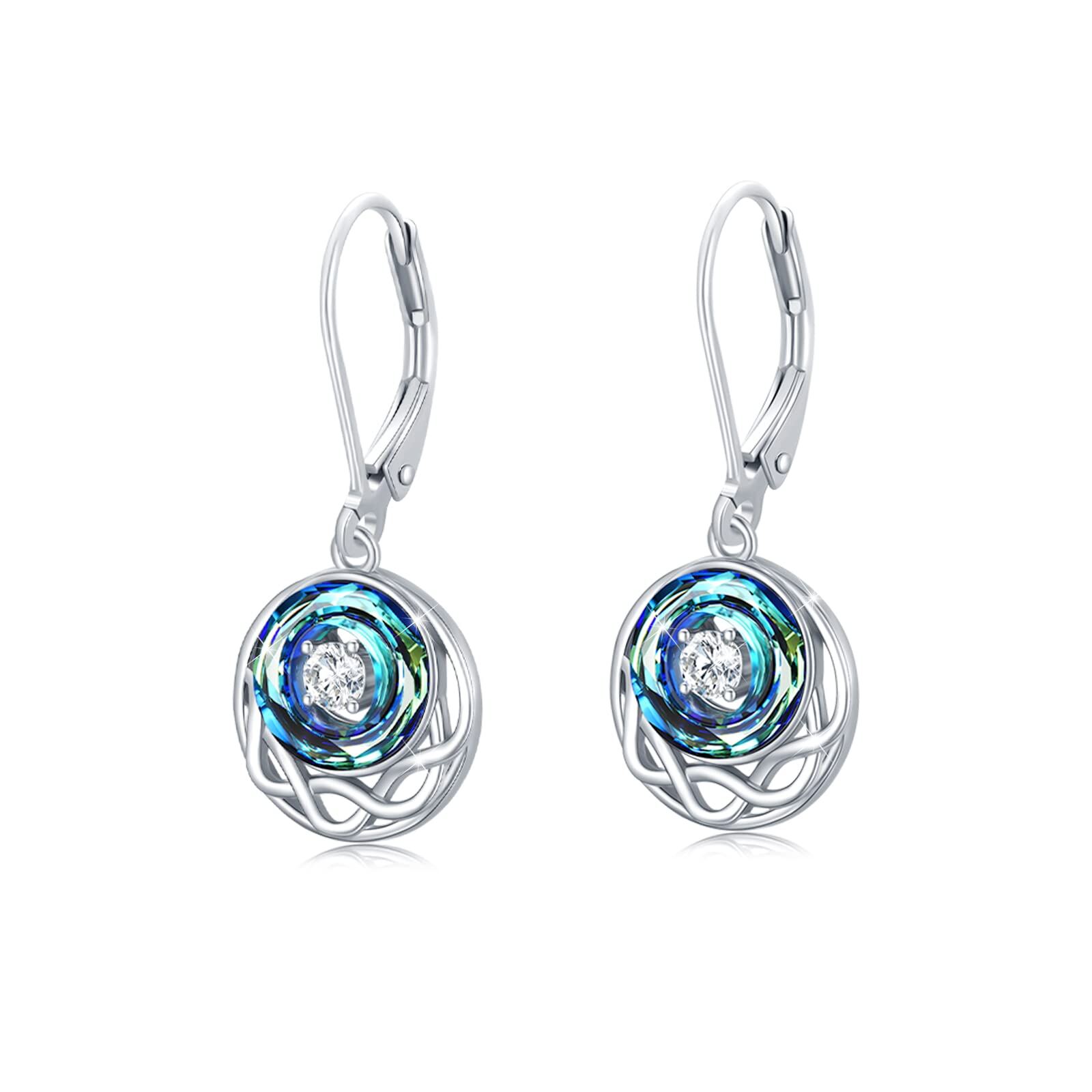 Sterling Silver Celtic Earrings - Rhodium Plated- Rhodium Plated