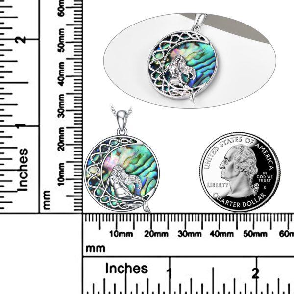 Sterling Silver Abalone Shell Sea Mermaid Pendant Necklaces-2