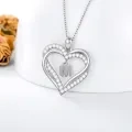 wholesale 925 Sterling Silver CZ Heart Initial Pendant Necklace M Letter-0-3