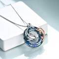 wholesale 925 Sterling Silver Blue Crystal Dolphins Pendant Necklace for Mom & Daughter Gifts-0-2