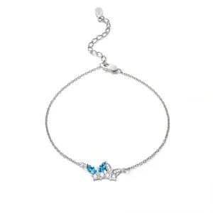 Sterling Silver Butterfly Chain Bracelets-0