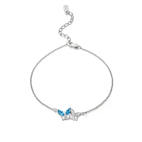 Sterling Silver Butterfly Chain Bracelets-0