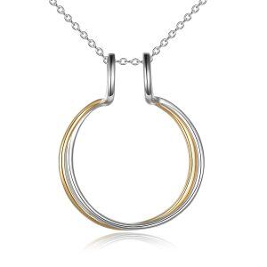 Sterling Silver Horseshoe Pendant Necklace-0