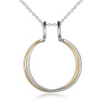 wholesale 925 Sterling Silver Double Circle Pendant Necklace s for Women-0-0