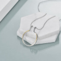 wholesale 925 Sterling Silver Double Circle Pendant Necklace s for Women-0-3