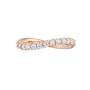 Sterling Silver Moissanite Rose Gold Plated Wedding Rings-0