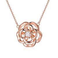 wholesale Rose Gold 925 Sterling Silver Austrian Crystal Heart Shaped Pendant Necklace - Anniversary/Birthday Gifts for Her- Rose Gold Plated