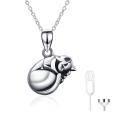 wholesale 925 Sterling Silver Animal Shape Pet Cremation Jewelry Urn Keepsake Pendant Necklace with Funnel and Keychain-0-0