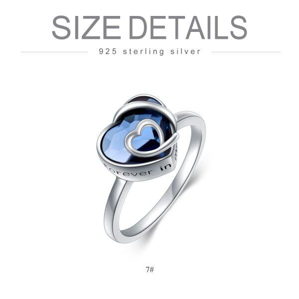 Sterling Silver Crystal Heart Urn Ring-1