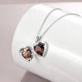 wholesale Silver Stone Heart Pendants for Women Gifts for Loved Ones - Two Tone-0-8