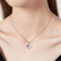 wholesale Silver Stone Heart Pendants for Women Gifts for Loved Ones - Two Tone-0-11