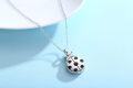 wholesale 925 Sterling Silver Black & White Polka Dot Ladybug Charm Necklace - Cute Insect Pendant s for Her-0-2