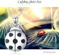 wholesale 925 Sterling Silver Black & White Polka Dot Ladybug Charm Necklace - Cute Insect Pendant s for Her-0-5