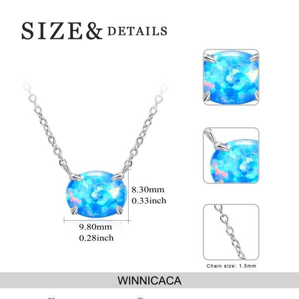 Sterling Silver Blue Opal Choker Necklace-1