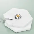 wholesale 925 Sterling Silver Daisy Flower Urn Pendant Keepsake Memorial Jewelry for Ashes - 3D Design with Gold Accents-0-4