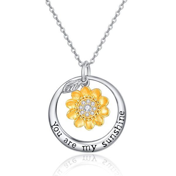 Sterling Silver "You are My Sunshine" Pendant Necklace-0