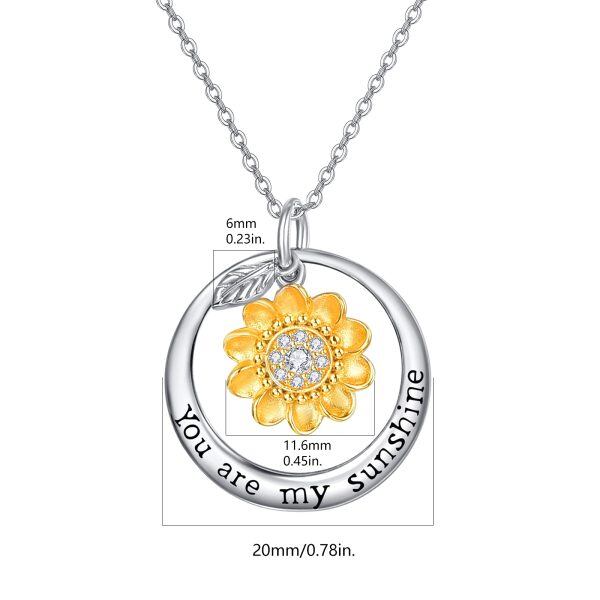 Sterling Silver "You are My Sunshine" Pendant Necklace-1