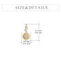 wholesale 925 Sterling Silver Gold-Plated Cubic Zirconia Sunflower Drop Earrings with Leaves and Stones for Women Girls  4cm Long-0-1