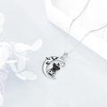wholesale 925 Sterling Silver Halloween Witch Cat Crescent Moon Star Pumpkin Charm Pendant Necklace-0-3