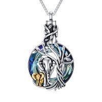 wholesale 925 Sterling Silver Mother & Baby Elephant Cremation Jewelry Keepsake Pendant Necklace- Oxidized/Oxidised