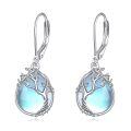 wholesale 925 Sterling Silver Tree of Life Moonstone Teardrop Dangle Earrings for Women-0-0