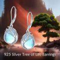 wholesale 925 Sterling Silver Tree of Life Moonstone Teardrop Dangle Earrings for Women-0-2