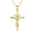 wholesale 14K Gold Heart Cross Pendant Nurse Necklace for Women Medical Jewelry Graduation Gift-0-0