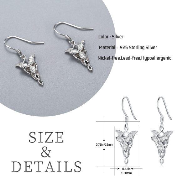 Sterling Silver "Lord of The Rings"Drop Earrings-1