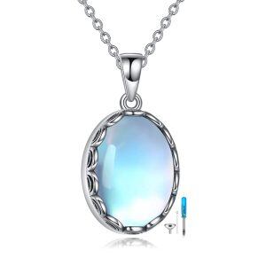 Sterling Silver Moonstone Urn Necklace-0