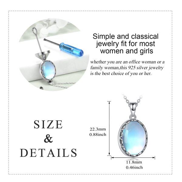 Sterling Silver Moonstone Urn Necklace-1