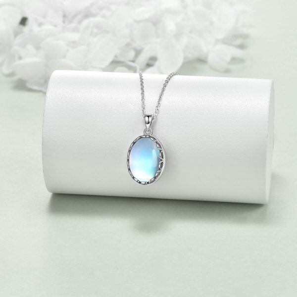 Sterling Silver Moonstone Urn Necklace-2