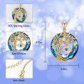 wholesale Sterling Silver Crystal Evil Eye Tree of Life Pendant Necklace - Gold Plated-0-7