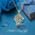 wholesale Sterling Silver Crystal Evil Eye Tree of Life Pendant Necklace - Gold Plated-0-9
