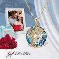 wholesale Sterling Silver Crystal Evil Eye Tree of Life Pendant Necklace - Gold Plated-0-10
