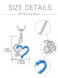 wholesale 925 Sterling Silver Blue Opal Treble Clef & Heart Pendant Necklace for Women Sports s-0-1