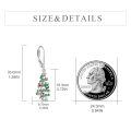 wholesale 925 Sterling Silver Spiral Christmas Tree Drop Earrings with Green and Red Crystals - Festive Holiday s for Her-0-1