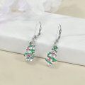 wholesale 925 Sterling Silver Spiral Christmas Tree Drop Earrings with Green and Red Crystals - Festive Holiday s for Her-0-4
