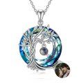 wholesale Sterling Silver Crystal Tree of Life Initial Necklace Mother s Day Gift - Rhodium Plated-0-162