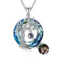 wholesale Sterling Silver Crystal Tree of Life Initial Necklace Mother s Day Gift - Rhodium Plated- Rhodium Plated