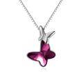 wholesale Sterling Silver Crystal Butterfly Pendant Necklace Morpho Helena Series - Rhodium Plated-0-12