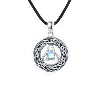 wholesale 925 Sterling Silver Celtic Knot Moonstone Pendant Necklace for Women- Rhodium Plated