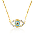 wholesale 925 Sterling Silver Evil Eye Blue Crystal Protection Charm Necklace-0-0