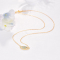 wholesale 925 Sterling Silver Evil Eye Blue Crystal Protection Charm Necklace-0-6