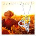 wholesale 925 Sterling Silver Yellow Gold Plated Sunflower You Are My Sunshine Heart Pendant Necklace Gifts for Women-0-12