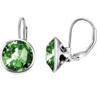 wholesale Sterling Silver Austrian Crystal Hypoallergenic Leverback Cushion Earrings for Women - Sliver Plated- Sliver Plated