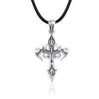 wholesale 925 Sterling Silver Tribal Cross Pendant Necklaces for Men s- Oxidized/Oxidised