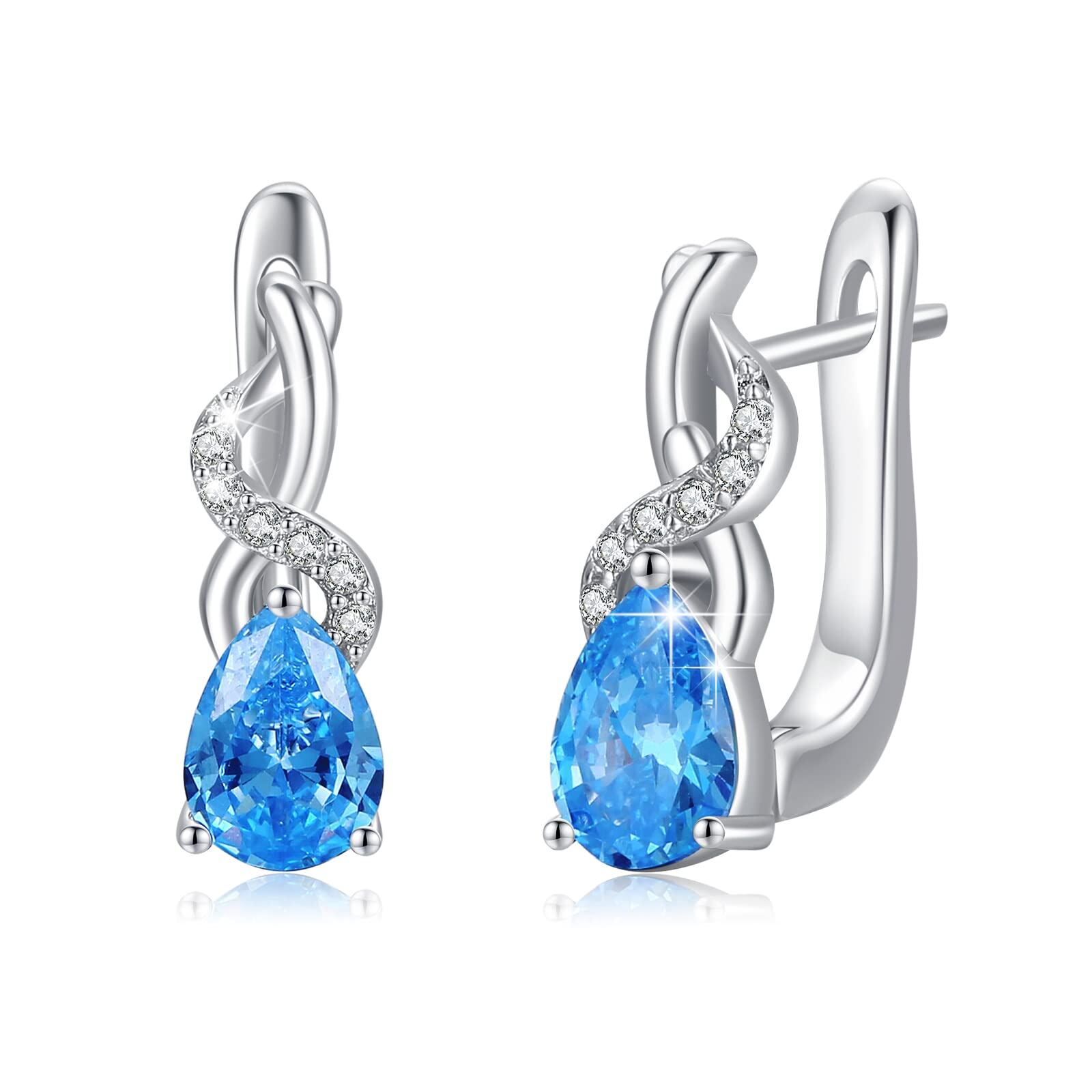 Sterling Silver Infinity Earrings - Rhodium Plated- Rhodium Plated