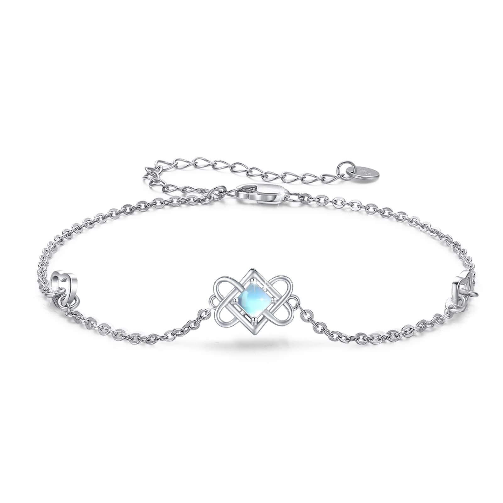 wholesale Sterling Silver Celtic Heart Bracelet - Rhodium Plated- Rhodium Plated